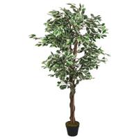 VidaXL Kunstplant ficus 630 bladeren 120 cm groen - thumbnail