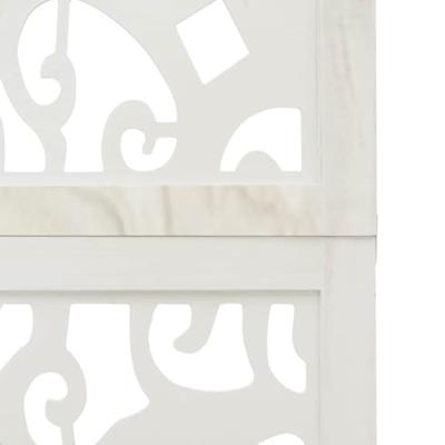 Kamerscherm met 6 panelen massief paulowniahout wit