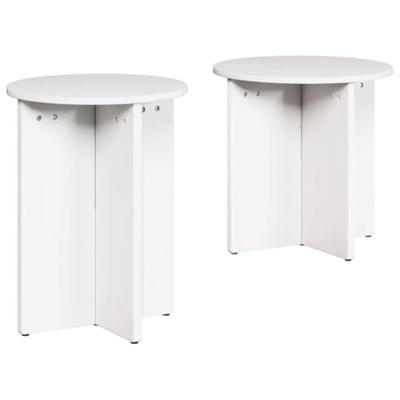 Salontafel 2 pcs Wit 41,5 x 41,5 x 41 cm Massief grenenhout