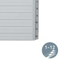 Leitz 1282 Register DIN A4, Bovenbreedte 1-12 Polypropyleen Grijs 12 tabbladen 12820000 - thumbnail