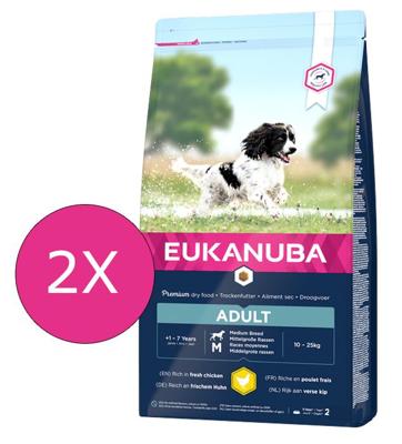 EUKANUBA Hond Volwassen Medium Brede Kip 12 kg