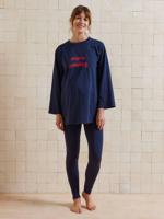 2-delige pyjama voor zwangere vrouwen "mon amour" marineblauw - thumbnail