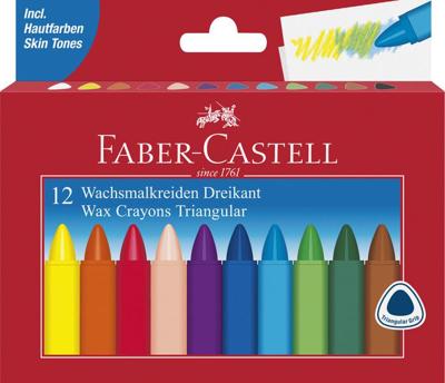 Faber Castell fc-120010 waskrijt driehoek 12 stuks