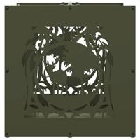 Brandhoutrek 40x40x40 cm koudgewalst staal olijfgroen - thumbnail