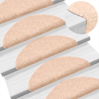 VidaXL Trapmatten zelfklevend 10 stuks 56x17x3 cm lichtbruin halfrond VidaXL Trapmatten zelfklevend 10 stuks 56x17x3 cm lichtbruin halfrond