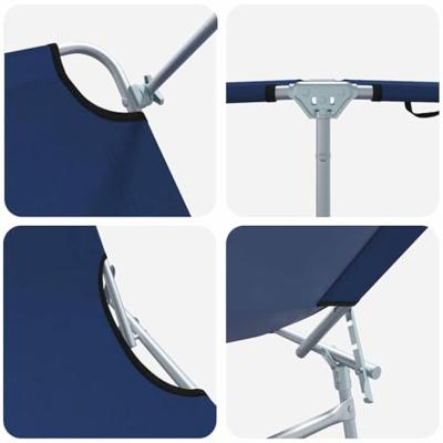 Ligstoel 2 pcs Blauw 58 x 188 x 77cm Polyester