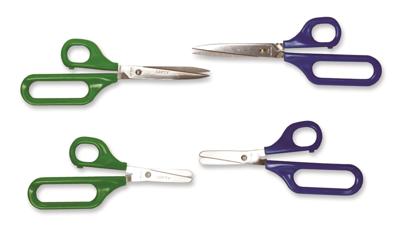 Schaar met 1 groot en 1 klein oog - gepunt 75 mm rechts