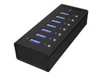 ICY BOX IB-AC618, 7 Port USB 3.2 Gen 1 Hub mit 1x Tablettladeport, mit 12V 3A Netzteil 70418 USB-hub 7 poorten USB-A USB 3.0 5 GBit/s Met aluminium behuizing - thumbnail