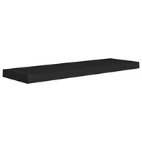 VidaXL Wandschappen zwevend 2 st 80x23,5x3,8 cm mdf zwart - thumbnail