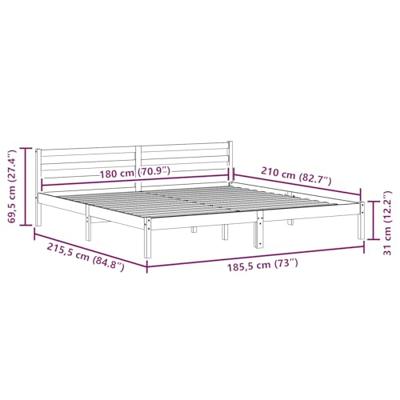 Bedframe Wit 208.6 x 157.6 x 69.4 cm Massief grenenhout