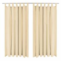 Micro-satijnen gordijnen met lussen 140x225 cm beige 2 st - thumbnail