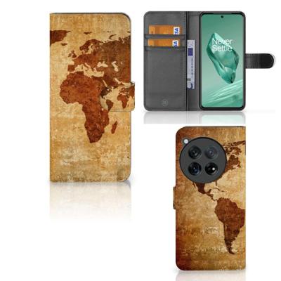 OnePlus 12 | Flip Cover | Wereldkaart | Portemonnee hoesje OnePlus 12 | Flip Cover | Wereldkaart | Portemonnee hoesje