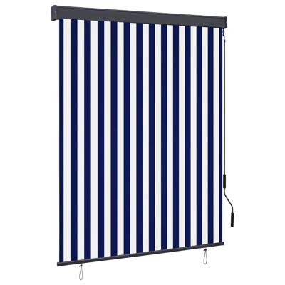Rolgordijn voor buiten 140x250 cm blauw en wit