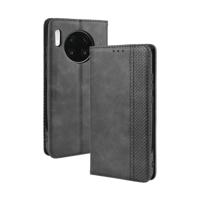 Magnetische Buckle retro Crazy Horse textuur horizontale Flip lederen case voor Huawei mate 30 met houder & kaartsleuven & fotolijstjes (zwart) - thumbnail