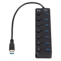 7-poorts USB 3 0 Hi-Speed multi hub-uitbreiding met schakelaar voor PC & laptop - thumbnail