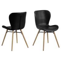 Bendt Eetkamerstoel 'Olle' PU, kleur Zwart - thumbnail