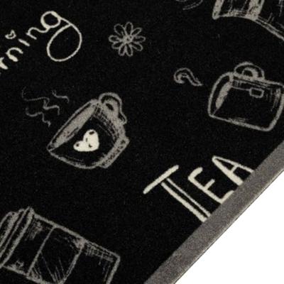 Keukenmat wasbaar ochtendprint 60x180 cm fluweel zwart