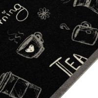 Keukenmat wasbaar ochtendprint 60x180 cm fluweel zwart - thumbnail