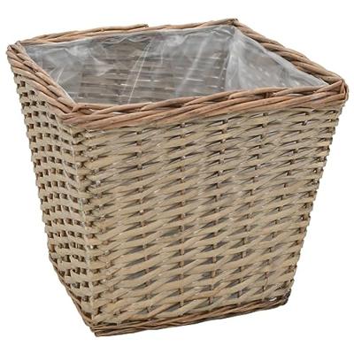 VidaXL Plantenbakken verhoogd 3 st wicker met pe-voering