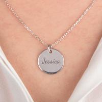 Zilveren ketting graveren - Ronde hanger - thumbnail