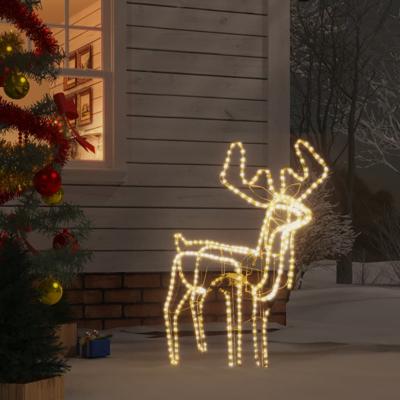 VidaXL Kerstfiguur rendier met bewegende kop warmwit 76x42x87 cm