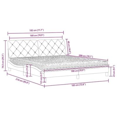 Bed met matras fluweel blauw 180x200 cm