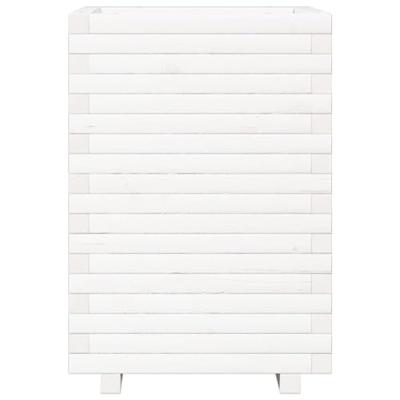 Plantenbak 50x50x72 cm massief grenenhout wit