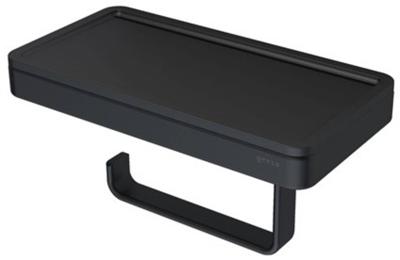Toiletrolhouder met Planchet Geesa Frame Zwart Geesa Toiletrolhouder met Planchet Geesa Frame Zwart Geesa