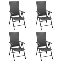 Tuinstoelen 4 st poly rattan zwart - thumbnail