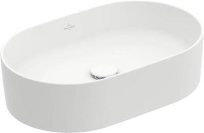 Villeroy & Boch Collaro opzetwastafel - ovaal 56x36cm - zonder overloop zonder kraangat ceramic+ stone white 4a1956rw