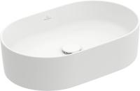 Villeroy & Boch Collaro opzetwastafel - ovaal 56x36cm - zonder overloop zonder kraangat ceramic+ stone white 4a1956rw - thumbnail