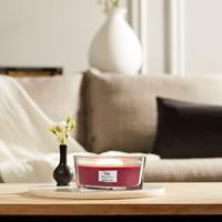 WoodWick Geurkaars Ellipse Wild Berry & Beets - 9 cm / 19 cm - Geurkaars in Glas - Houten Lont - thumbnail
