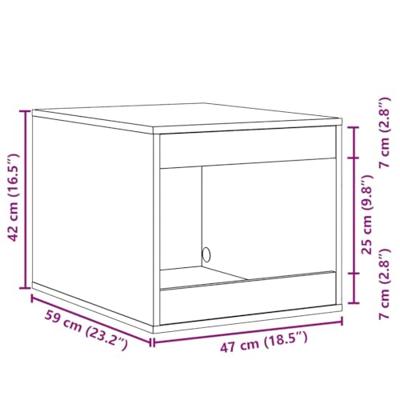 VidaXL Kattenbakkast 47x59x42 cm bewerkt hout betongrijs