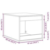 Kattenbakkast 47x59x42 cm bewerkt hout betongrijs - thumbnail