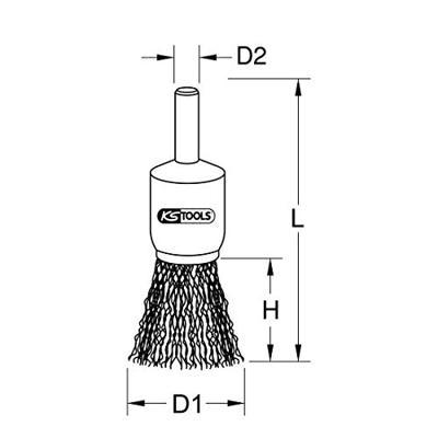 KS Tools 340.0017 Staaldraad penseelborstel 0,3 mm, Ø 25 mm