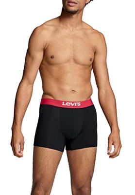 Levi's Boxershorts Solid Basic Organic Cotton 2-pack Black / Red-XXL