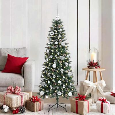 VidaXL Kunstkerstboom met 150 led groen 150 cm pvc en plastic en staal