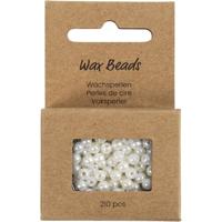 Creativ Company Waskralen, d 4 mm, gatgrootte 1,5 mm, parelmoer, 210 stuk/ 1 doos - thumbnail
