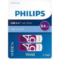 Philips FM64FD05D USB flash drive 64 GB USB Type-A 2.0 Paars, Wit - thumbnail