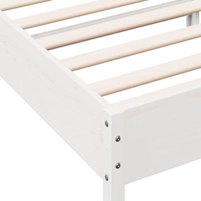 Bedframe zonder matras massief grenenhout wit 90x200 cm