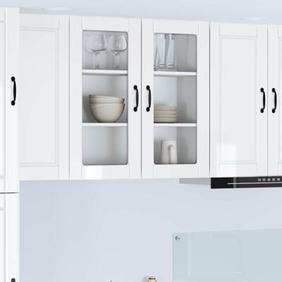 Keukenkast met plank Hoogglans wit 80 x 31 x 80 cm Bewerkt hout