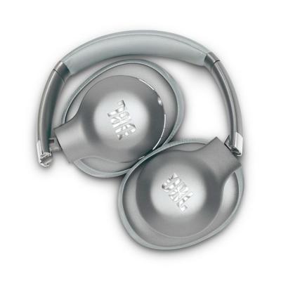 JBL Everest Elite 750NC Binaurale hoofdbeugel, bekabeld/draadloos, zilverkleurig met microfoon, koptelefoon en microfoon (bekabeld & draadloos, hoofdband, binauraal, oorsluitend, 10-22000 Hz, zilver)