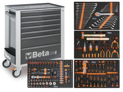 Beta BW 2400S G7/E-S Gereedschapswagen met 7 laden, gevuld met gereedschap | 240 Delig - 024006322