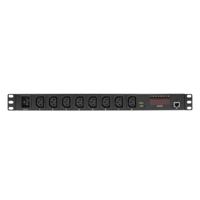 LogiLink PDU8P01 19 inch Stekkerdoos voor patchkast 1 HE Apparaatcontactdoos C13 10A Vast inbouw Zwart - thumbnail
