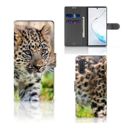 Samsung Galaxy Note 10 | Telefoonhoesje | Met pasjeshouder | Baby Luipaard Samsung Galaxy Note 10 | Telefoonhoesje | Met pasjeshouder | Baby Luipaard