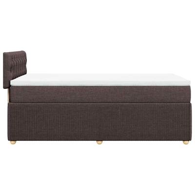 Boxspring met matras stof donkerbruin 90x200 cm