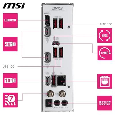 MSI MPG X870I EDGE TI EVO WIFI Moederbord Socket AMD AM5 Vormfactor ITX Moederbord chipset AMD® X870 MSI MPG X870I EDGE TI EVO WIFI Moederbord Socket AMD AM5 Vormfactor ITX Moederbord chipset AMD® X870