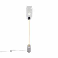 QAZQA Art Deco vloerlamp messing met helder glas - Rid - thumbnail