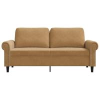 Tweezitsbank 140 cm stof bruin - thumbnail