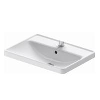 Wastafel Duravit D-Neo Inbouw Met Overloop Kraanvlak 1 Kraangat 60 cm Hoogglans Wit - thumbnail